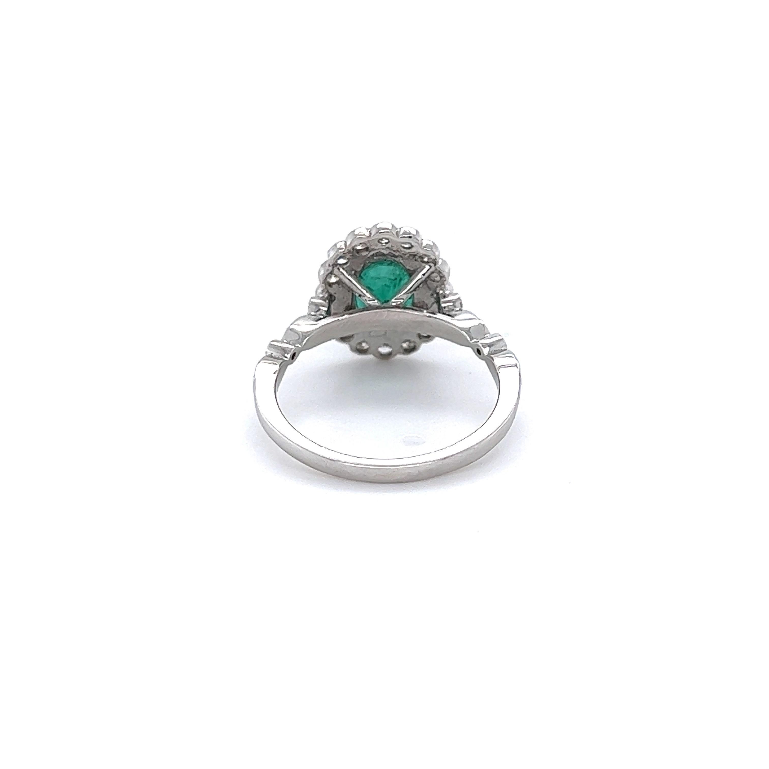 Oval Cut GIA Certified 2.22 Carat Natural Emerald Diamond White Gold Engagement Ring