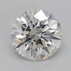 Bague en bambou certifiée GIA avec diamant rond de 2.22 carat