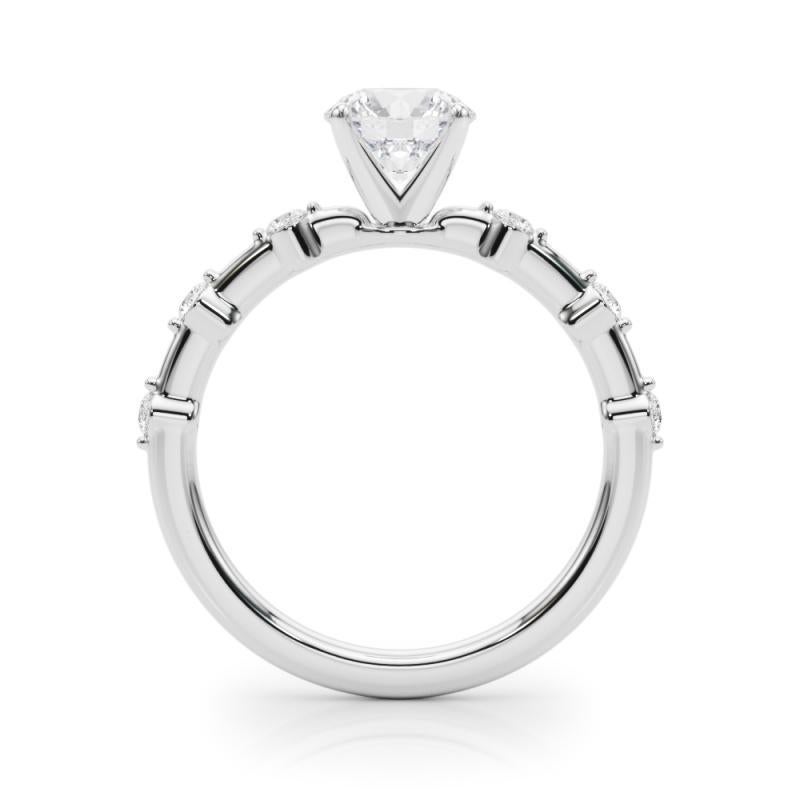 Anello di diamanti con gambo di bambù con diamante rotondo da 2.22 carati certificato GIA in vendita 1