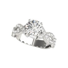 Bague en platine certifiée GIA de 2,22 carats de diamants ronds torsadés tressés