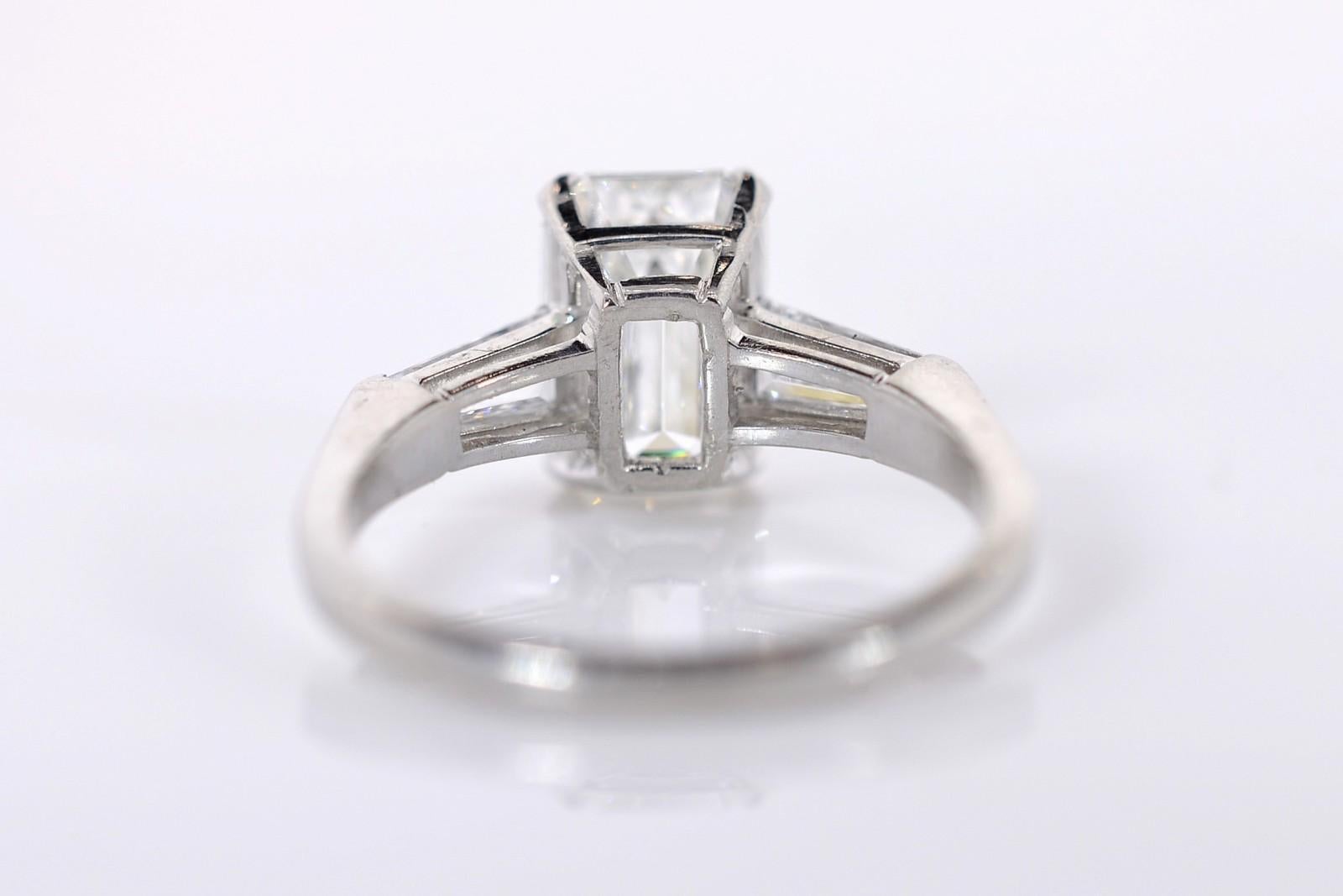 Modern GIA Certified 2.23 Carat Emerald Cut Diamond Vintage Ring