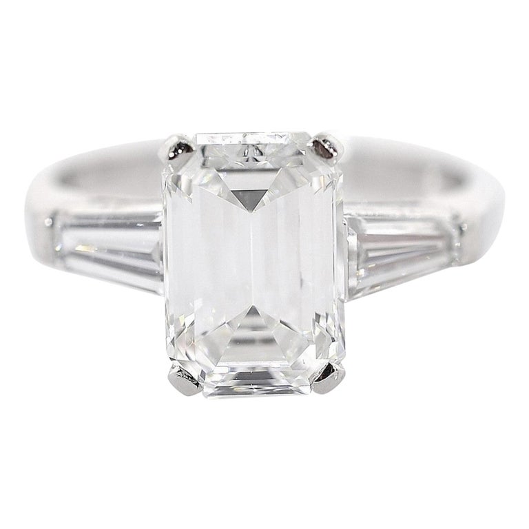 GIA Certified 2.23 Carat Emerald Cut Diamond Vintage Ring at 1stDibs