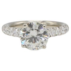GIA Certified 2.23 Carat K VS2 Mid-Century Round Natural Diamond Engagement Ring