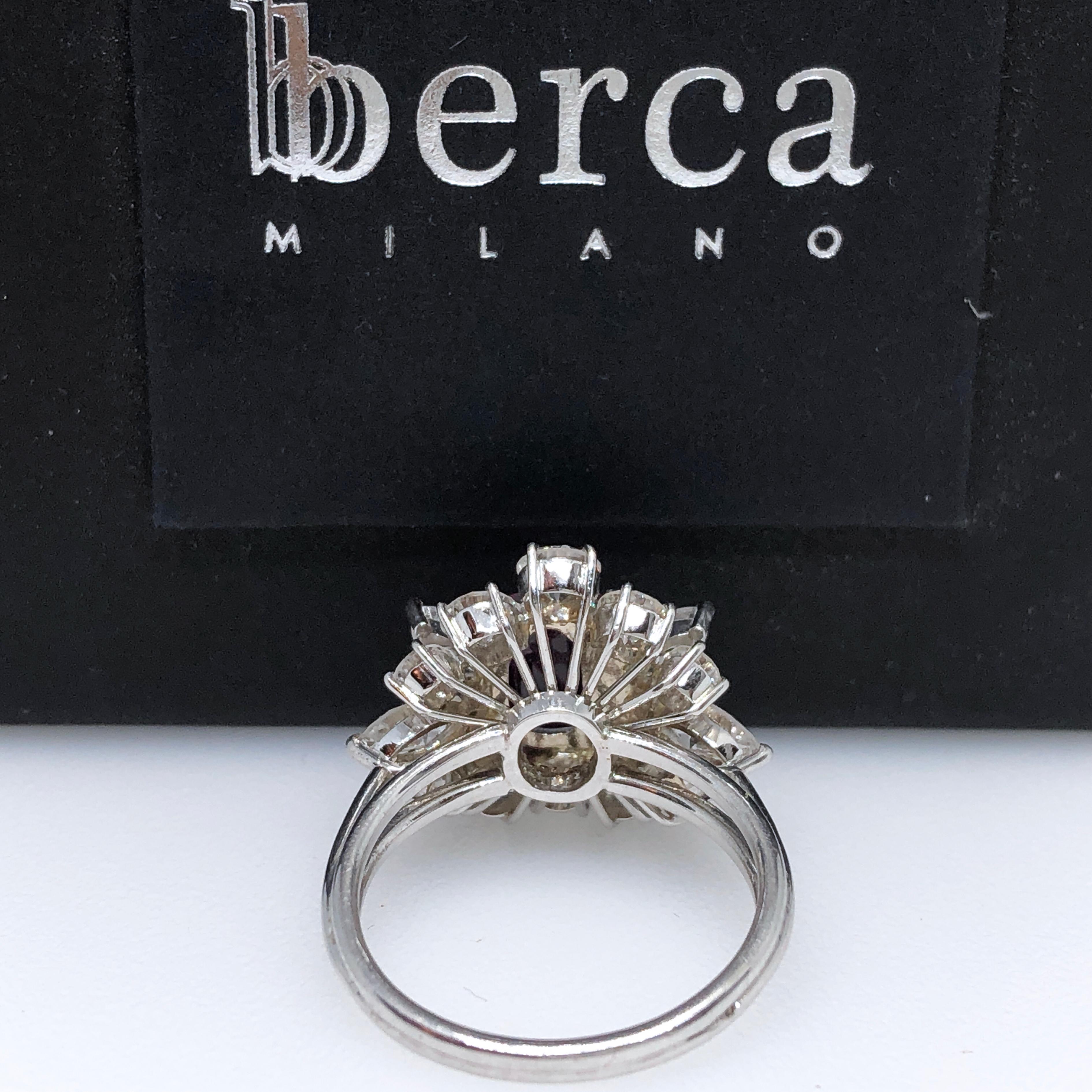 Berca GIA Certified 2.23Kt No Heat Cushion Cut Siam Red Ruby 1960 Ballerina Ring en vente 7