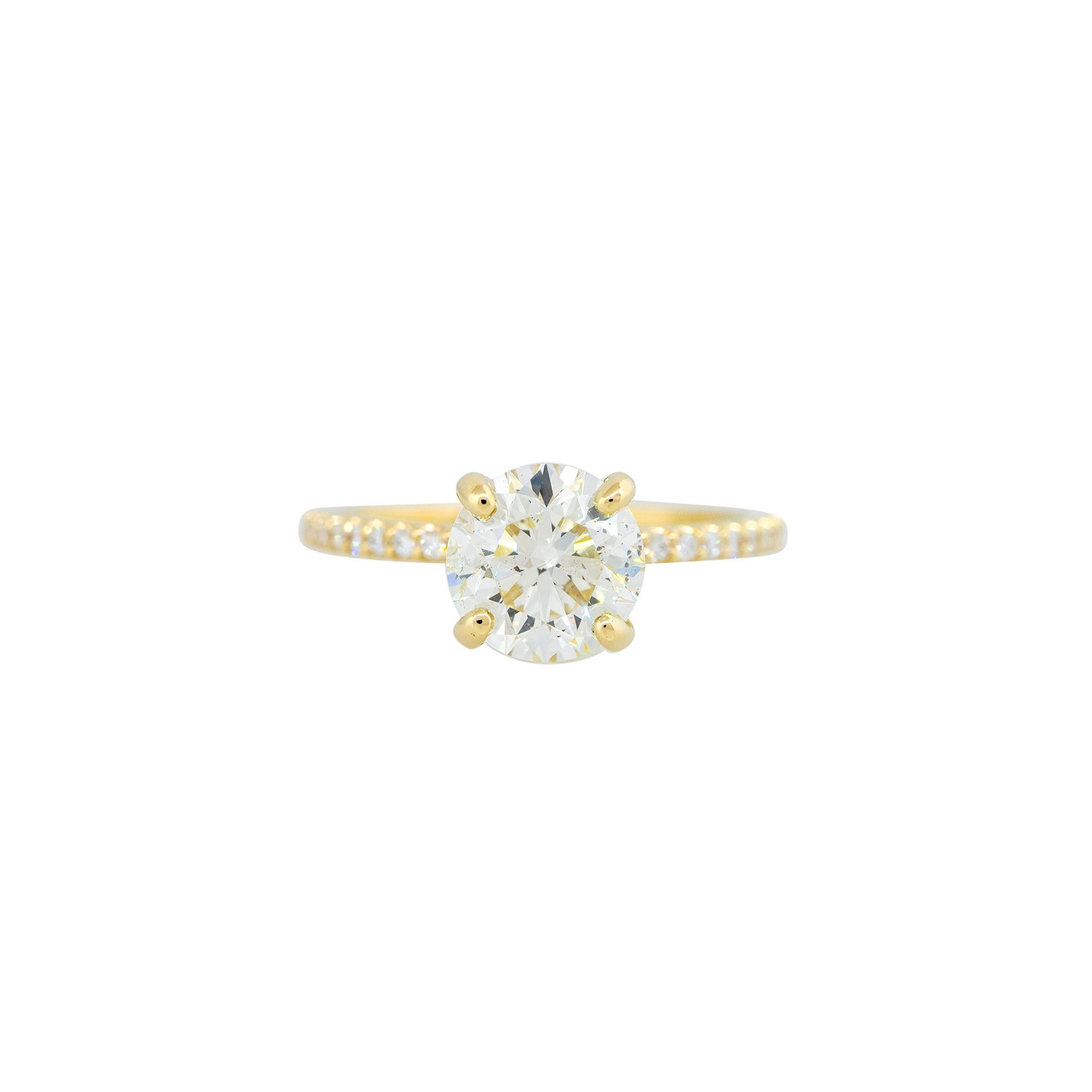 GIA-zertifizierter 2.23 Karat runder Brillant-Diamant-Verlobungsring  14 Karat im Zustand „Hervorragend“ im Angebot in Boca Raton, FL