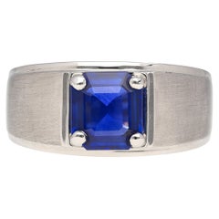 Used GIA Certified 2.23 Carat Sri Lanka Blue Sapphire Men's Ring