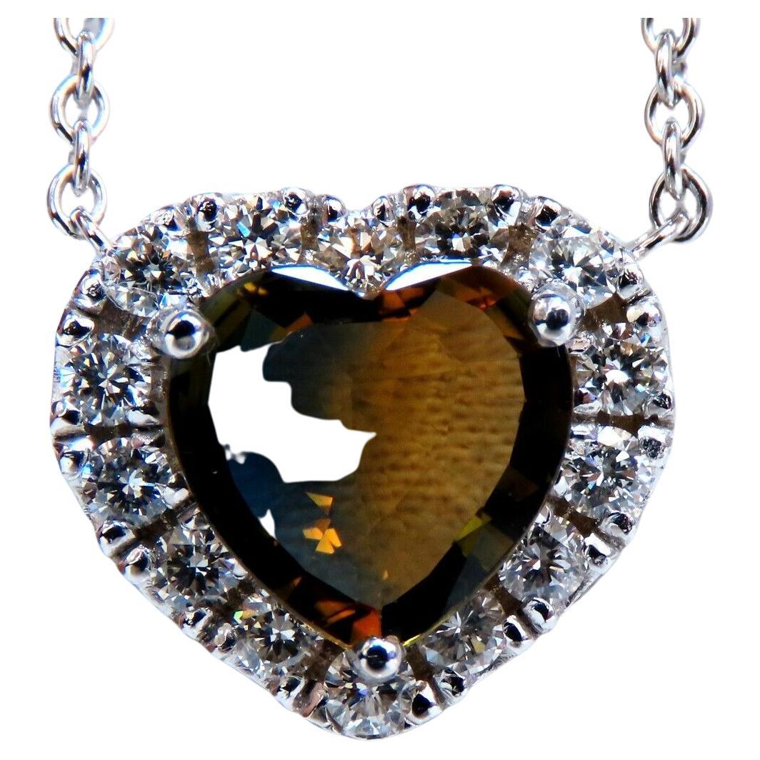 GIA-zertifizierte 2,23 Karat natürlicher unbehandelter Herz-Saphir-Diamanten-Halskette 14kt
