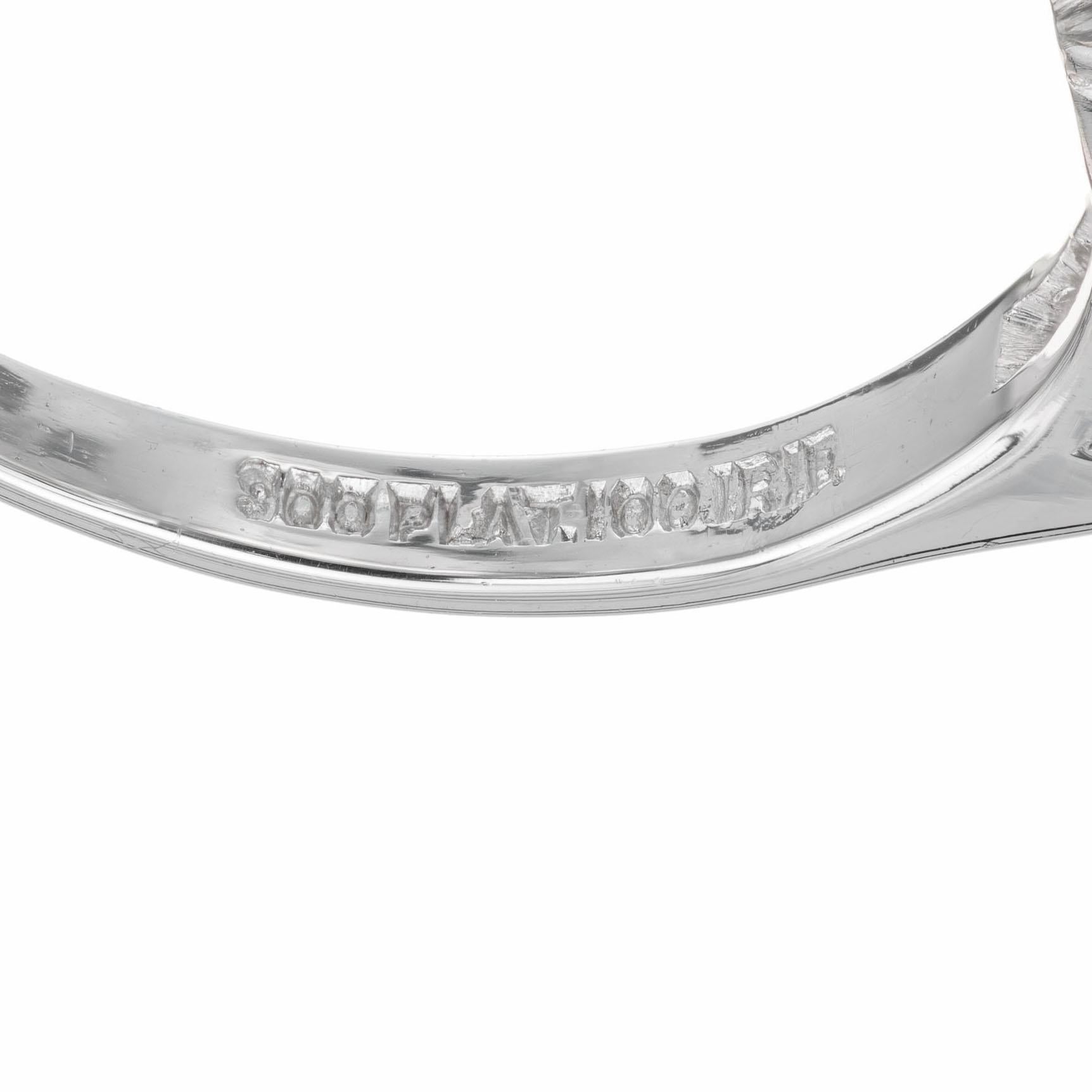 Oval Cut GIA Certified 2.24 Carat Blue Sapphire Diamond Platinum Engagement Ring