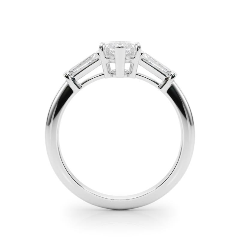 GIA Certified 2.24 Carat Marquise & Baguette Three-Stone Platinum Diamond Ring (bague à trois pierres en platine) Neuf - En vente à New York, NY