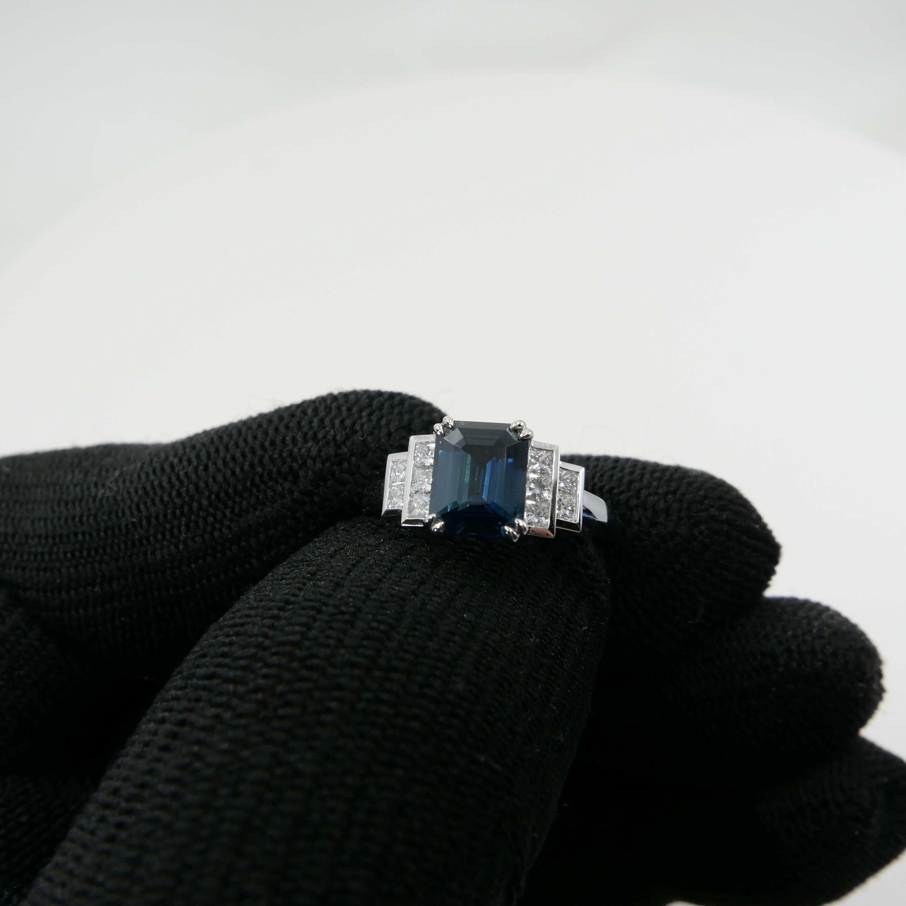 GIA-zertifizierter 2,24 Karat unbehandelter Saphir-Diamantring. Lebendige Farbe, super sauber im Angebot 6