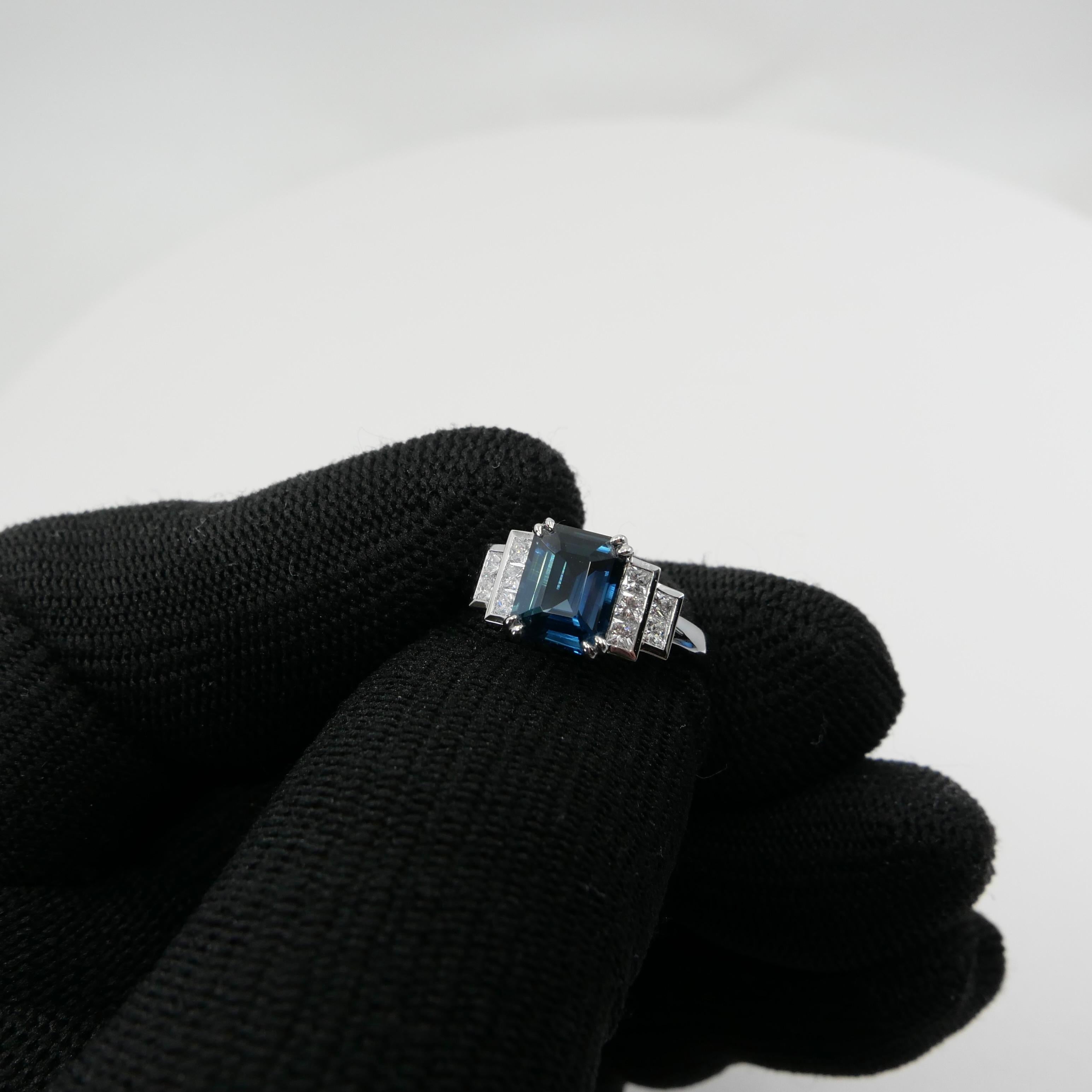 GIA-zertifizierter 2,24 Karat unbehandelter Saphir-Diamantring. Lebendige Farbe, super sauber im Angebot 10