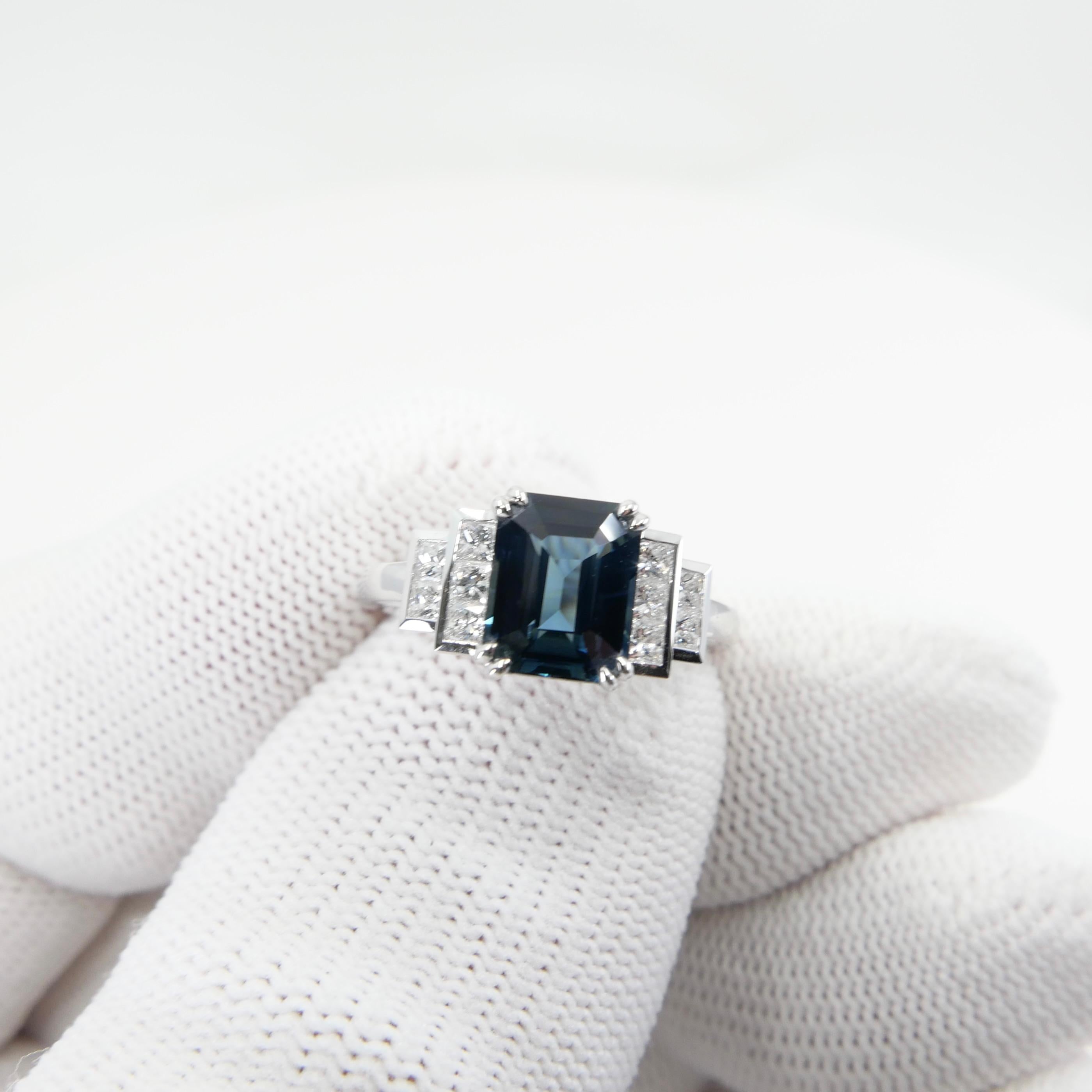 GIA-zertifizierter 2,24 Karat unbehandelter Saphir-Diamantring. Lebendige Farbe, super sauber im Zustand „Neu“ im Angebot in Hong Kong, HK