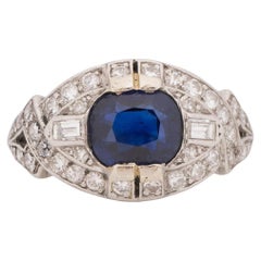GIA Certified 2.25 Carat Art Deco Diamond Platinum Engagement Ring