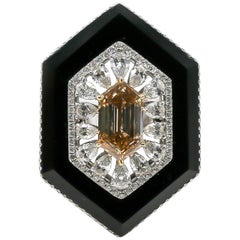 GIA Certified 2.25 Carat Cognac Diamond Ring with 4.39 Carat Diamonds 18K Gold