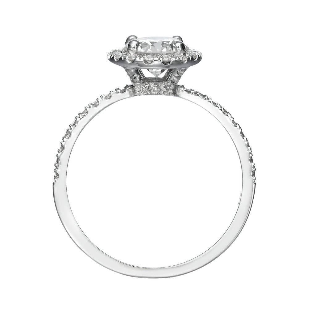 This exceptionally beautiful cushion cut diamond engagement ring will astonish you with its incredible cut, quality, value, design and brilliance combination! The gorgeous 1.50ct cushion cut diamond poised in the center of this 18k white gold