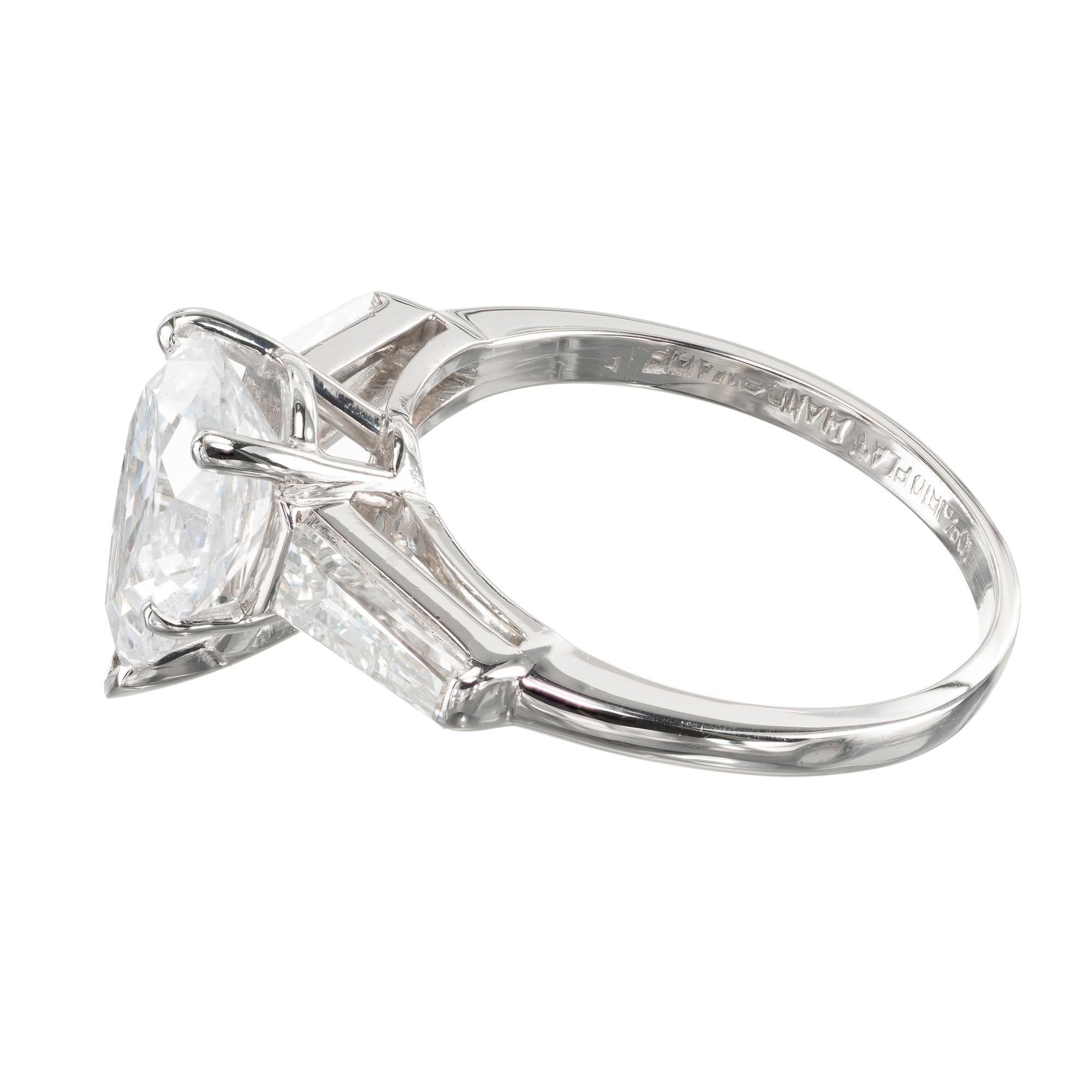 GIA Certified 2.25 Carat Diamond Platinum Three-Stone Engagement Ring ...
