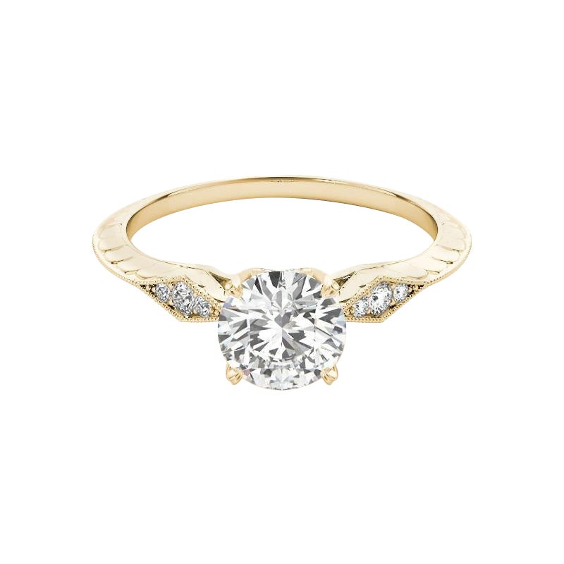Anello con diamante solitario rotondo a lama di 2.25 carati certificato GIA