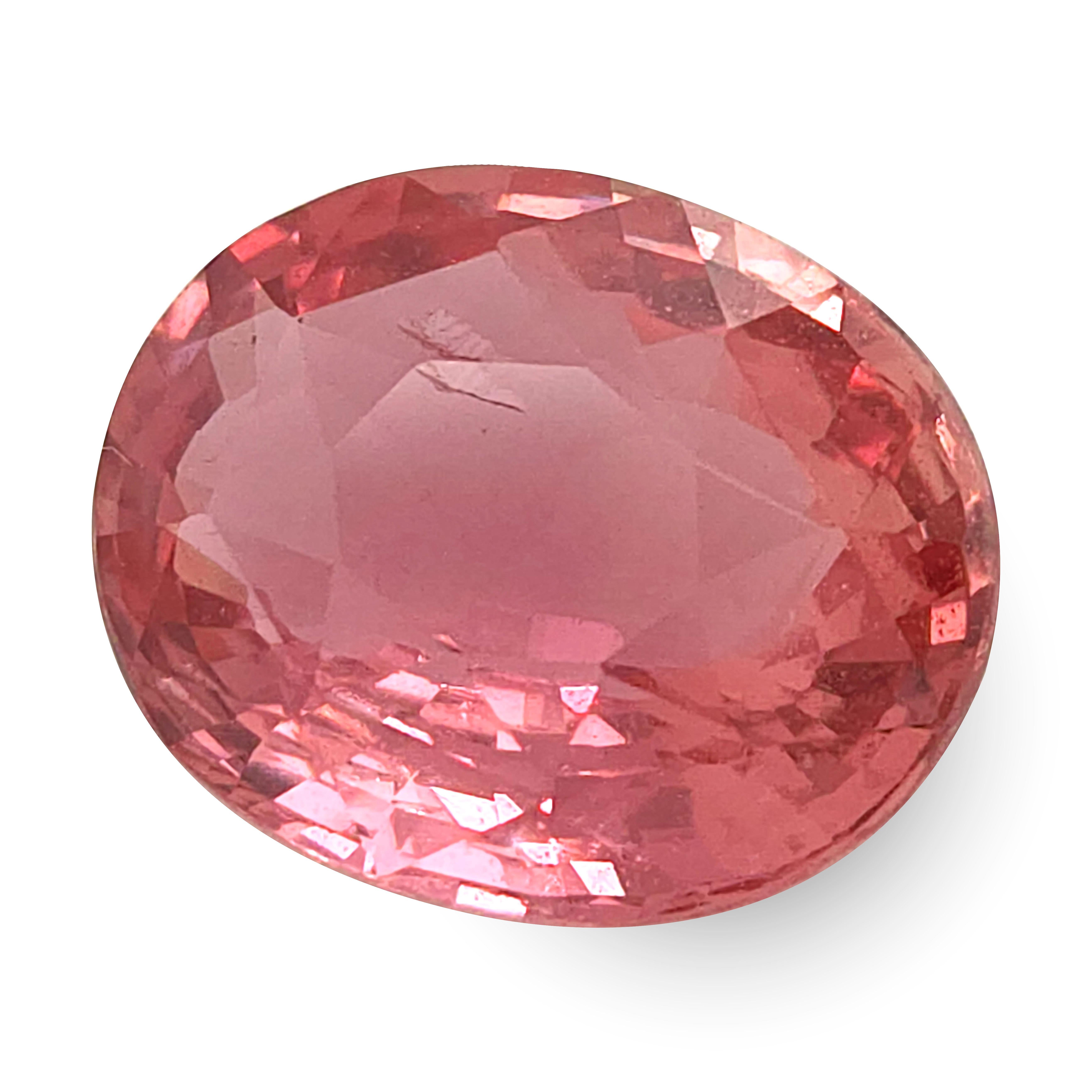Mixed Cut GIA Certified 2.25 Carats Heated Padparadscha Sapphire  For Sale
