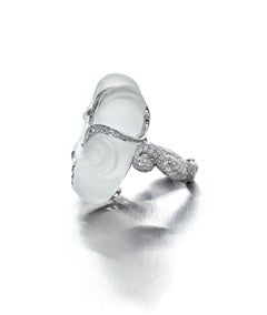 GIA Certified 2.25 Fancy Gray Diamond and Rock Crystal Cocktail Ring