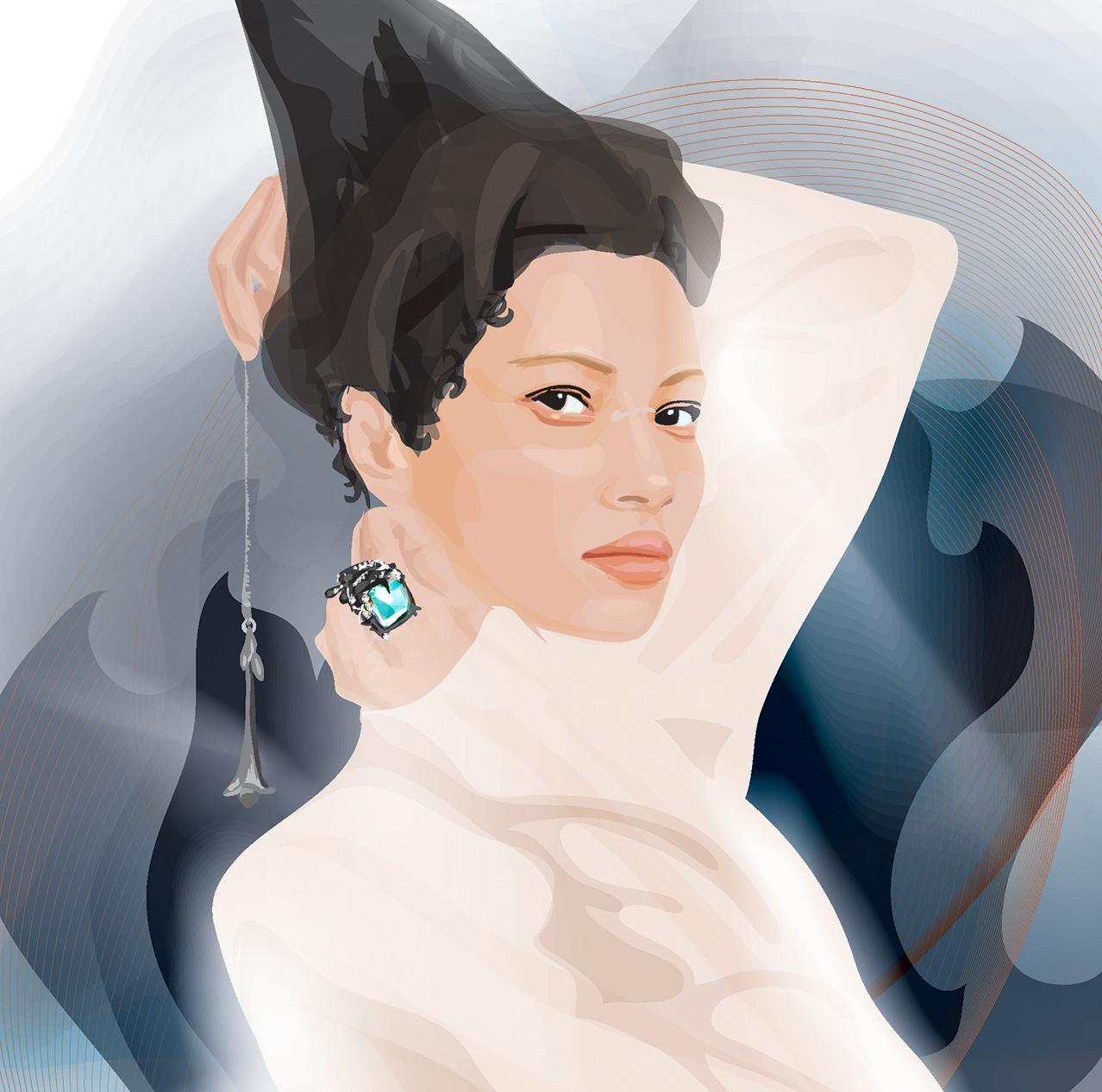 The center of this black 18 karat gold Fairy Tale ring features a huge aquamarine. This is a custom made piece.

The size of the aquamarine makes it even more stunning. The marine color shines brightly against the black gold frame, which will