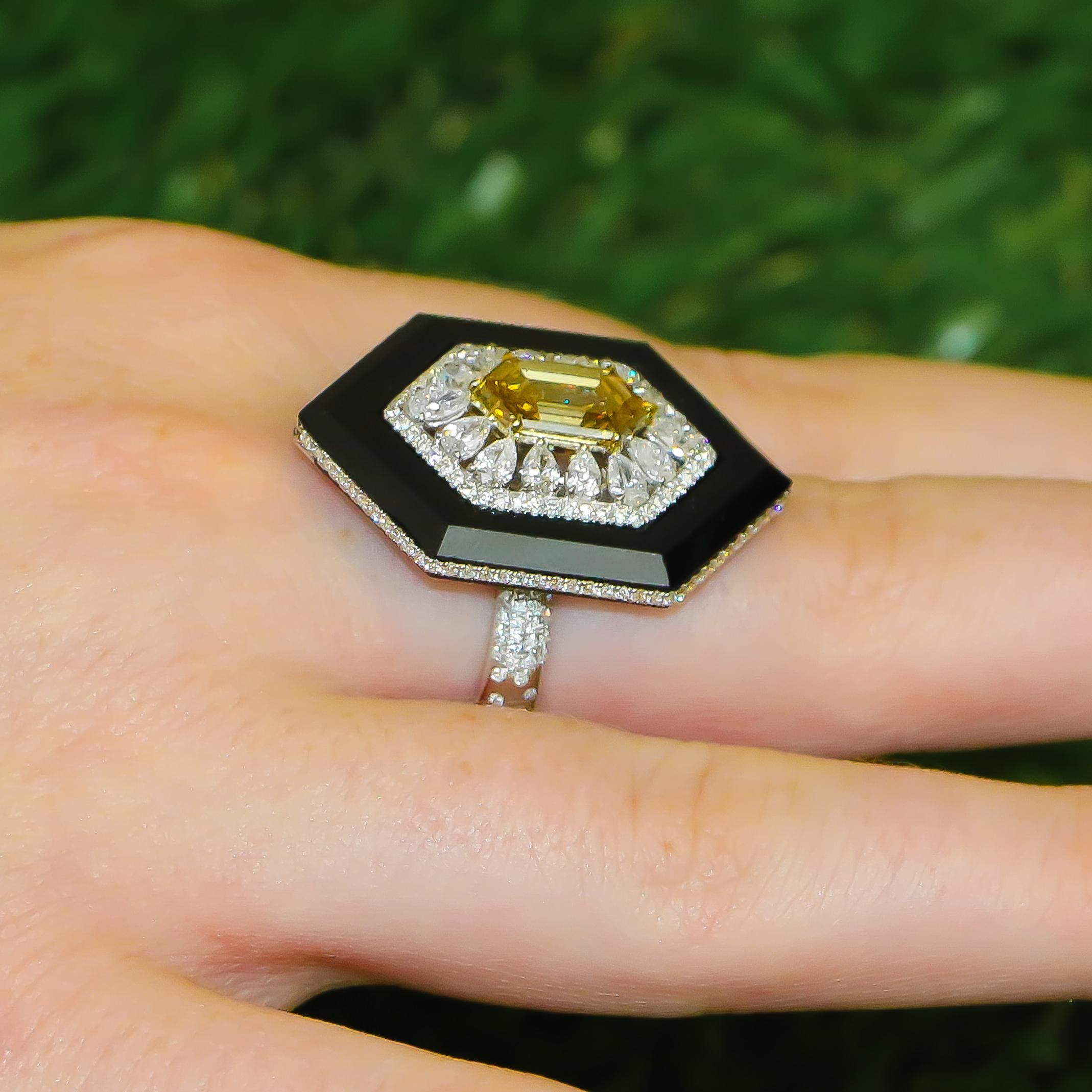 Women's GIA Certified 2.25 Carat Cognac Diamond Ring with 4.39 Carat Diamonds 18K Gold