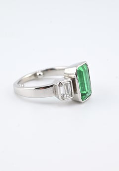GIA Certified 2.25ct No Oil Colombian Emerald & Diamond Ring in 18K White Gold