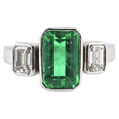 GIA zertifiziert 2,25ct No Oil kolumbianischen Smaragd 
Diamant-Ring in 18K Weißgold