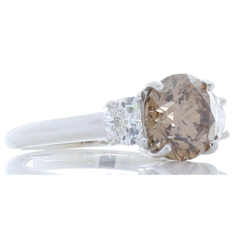 Contemporary GIA Certified 2.26 Carat Natural Fancy Brown Diamond Cocktail Ring in 18 Karat