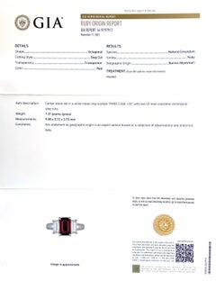 GIA Certified 2.26 Carats Burma Ruby Diamonds set in Platinum Ring