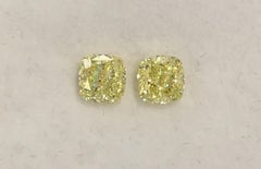 Orecchini con diamanti gialli fantasia con taglio a cuscino da 2,20 carati certificati GIA