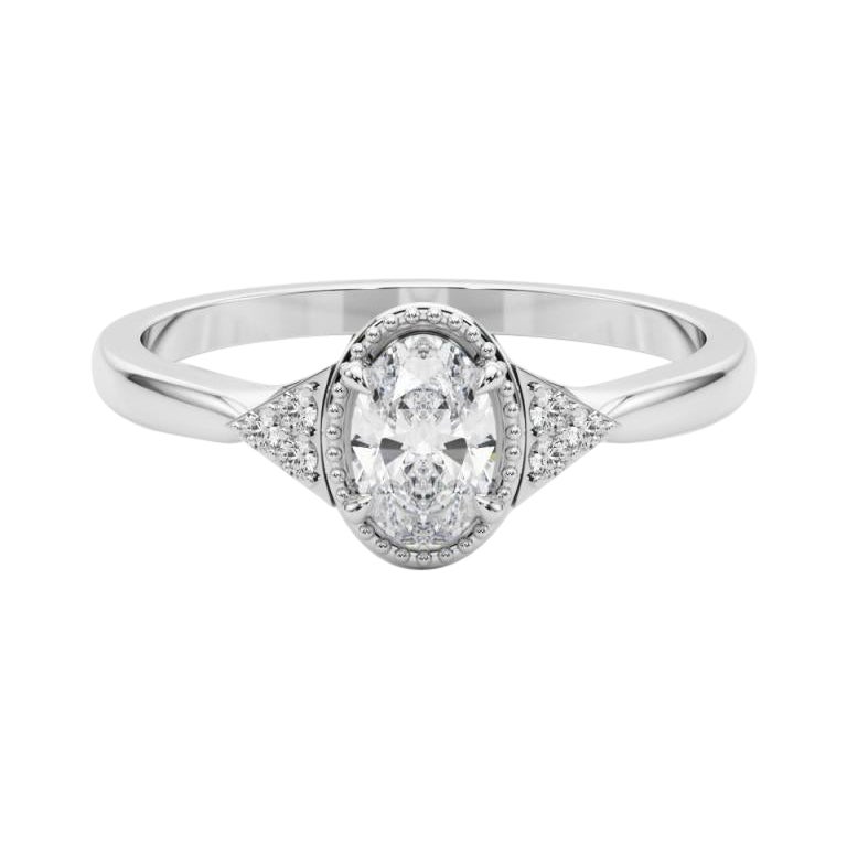 Anello con diamante geometrico con castone ovale a grana fine certificato GIA da 2.27 carati