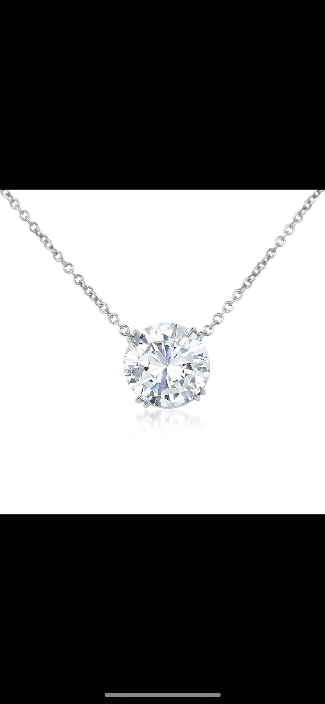 round brilliant cut diamond necklace