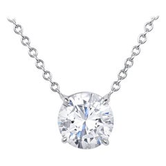 Collier pendentif en diamants taille brillant rond de 2,27 carats certifiés GIA