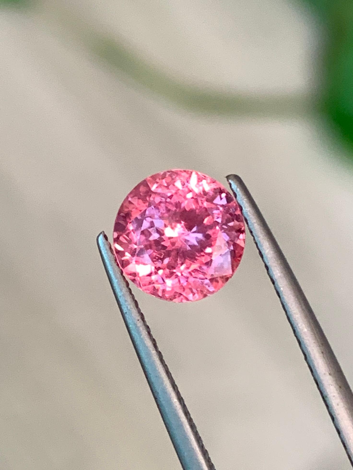 Round Cut GIA Certified 2.27 Cts Incredibly Rare Pink-Orange Rhodochrosite Colorado Mine For Sale