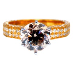GIA certified 2.27ct Natural Diamond ring 14kt Solitaire*