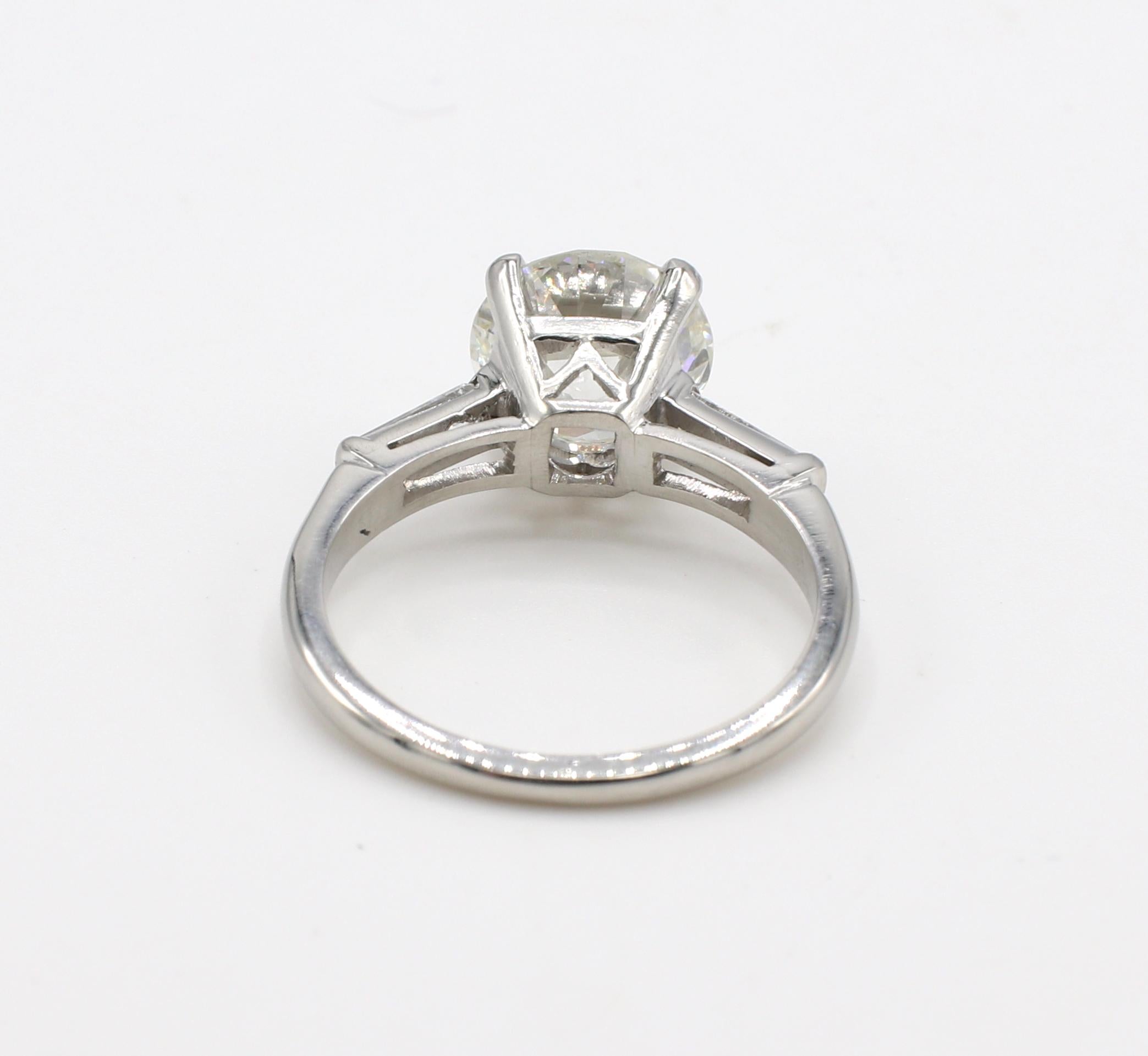 Art Deco GIA Certified 2.28 Carat Old European Cut Diamond Platinum Engagement Ring