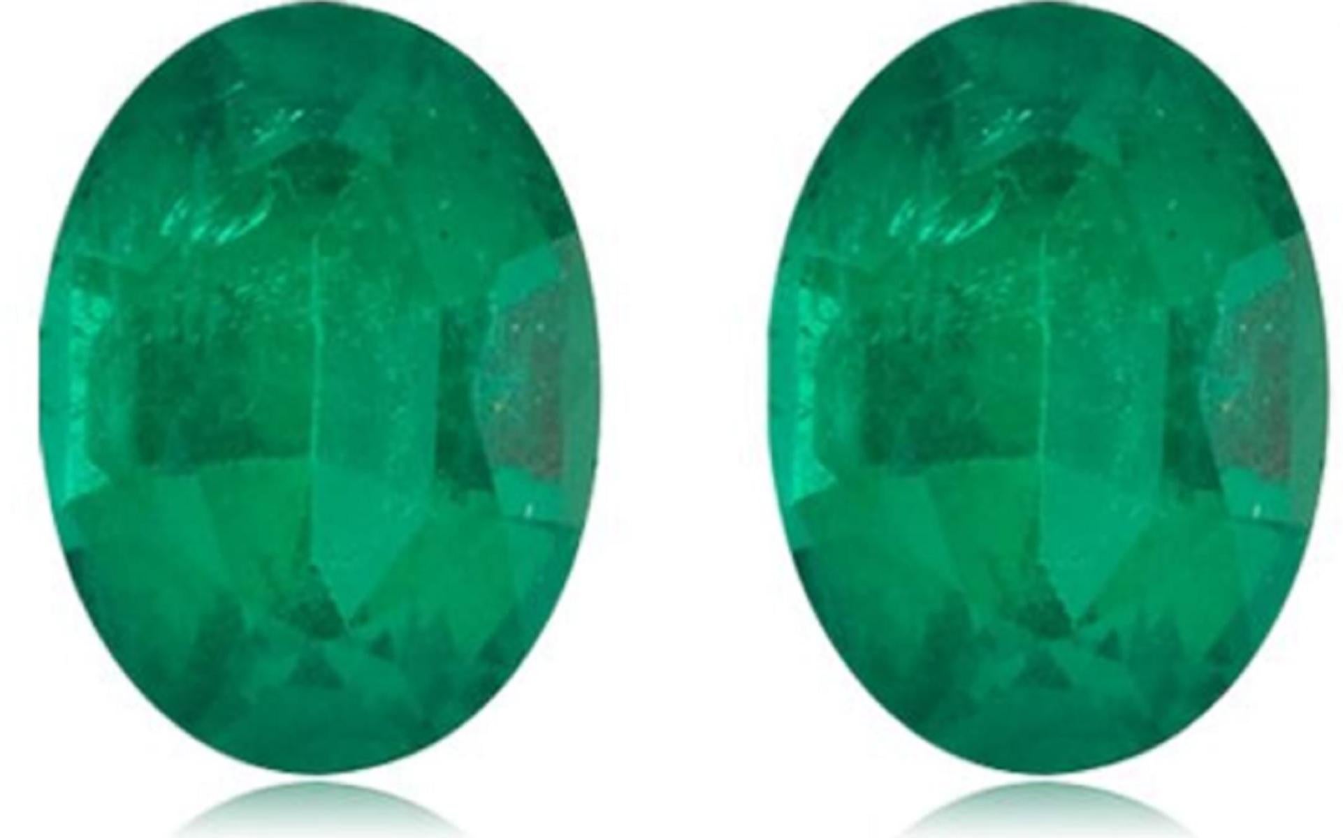 Modern GIA Certified 2.28 Carat Oval Emerald Earrings