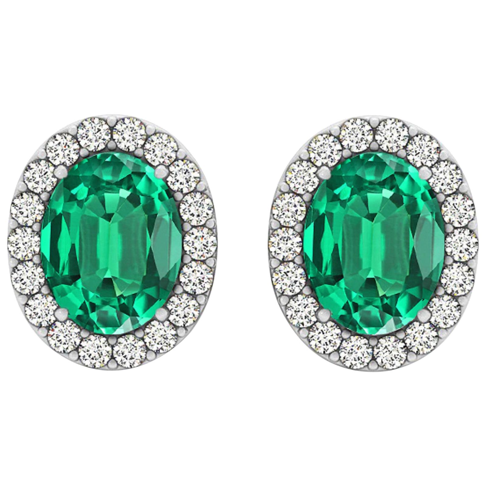 GIA Certified 2.28 Carat Oval Emerald Earrings