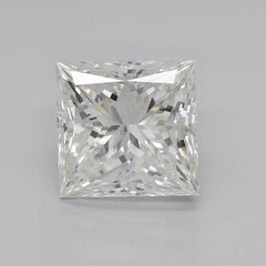 GIA Certified 2.29 Carat Princess Cut Solitaire Pave Diamond Ring
