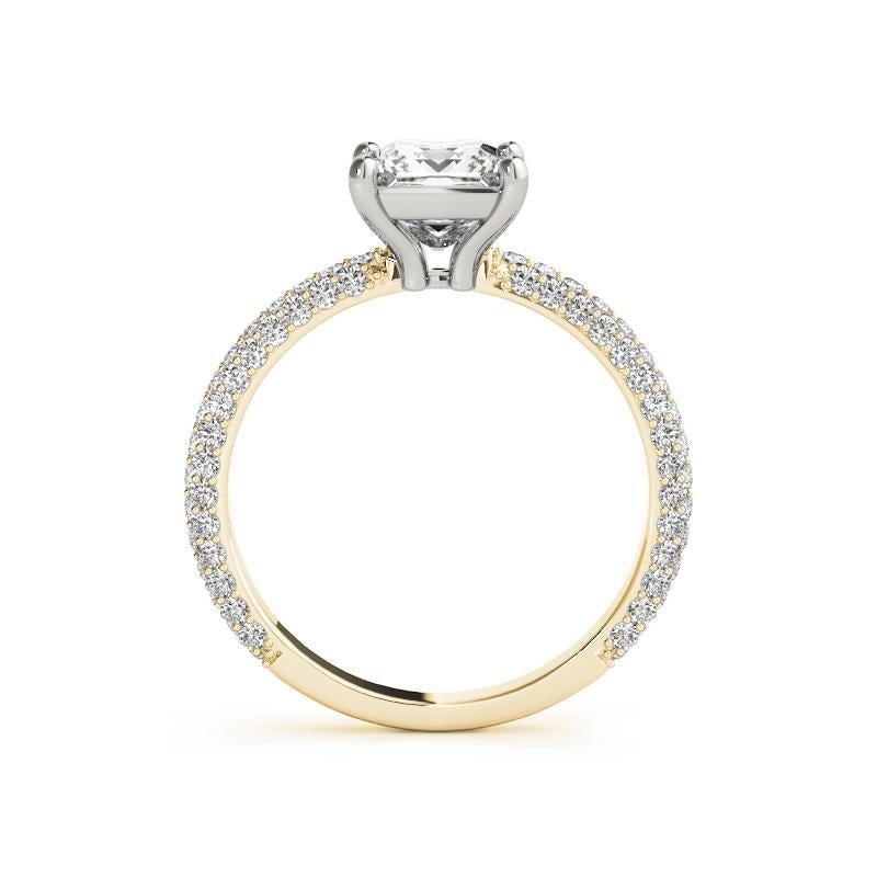 GIA-zertifizierter 2,29-Karat-Solitär-Diamantring mit Prinzessinnenschliff und Pave im Zustand „Neu“ im Angebot in New York, NY