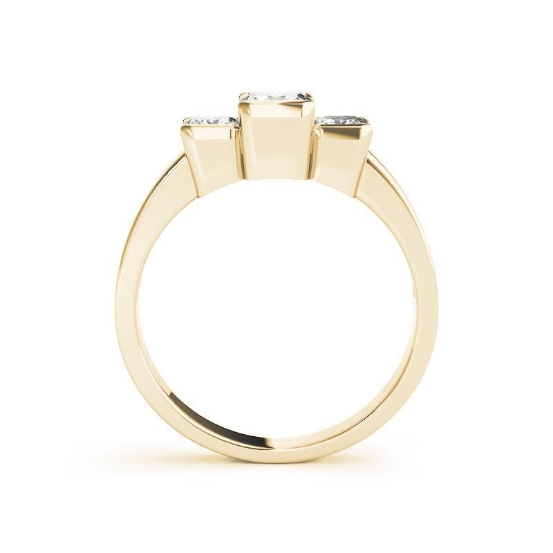 GIA Certified 2.29 Carat Princess Cut Three-Stone Tension Diamond Ring (bague à trois pierres) Neuf - En vente à New York, NY