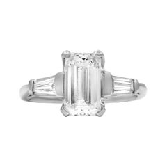  Certified 2.29 Emerald Cut Engagement Ring