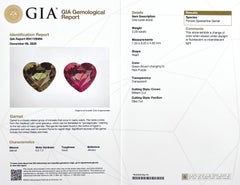 GIA Certified 2.29ct Natural Colour Change Garnet Natural Heart Cut Rare Gem