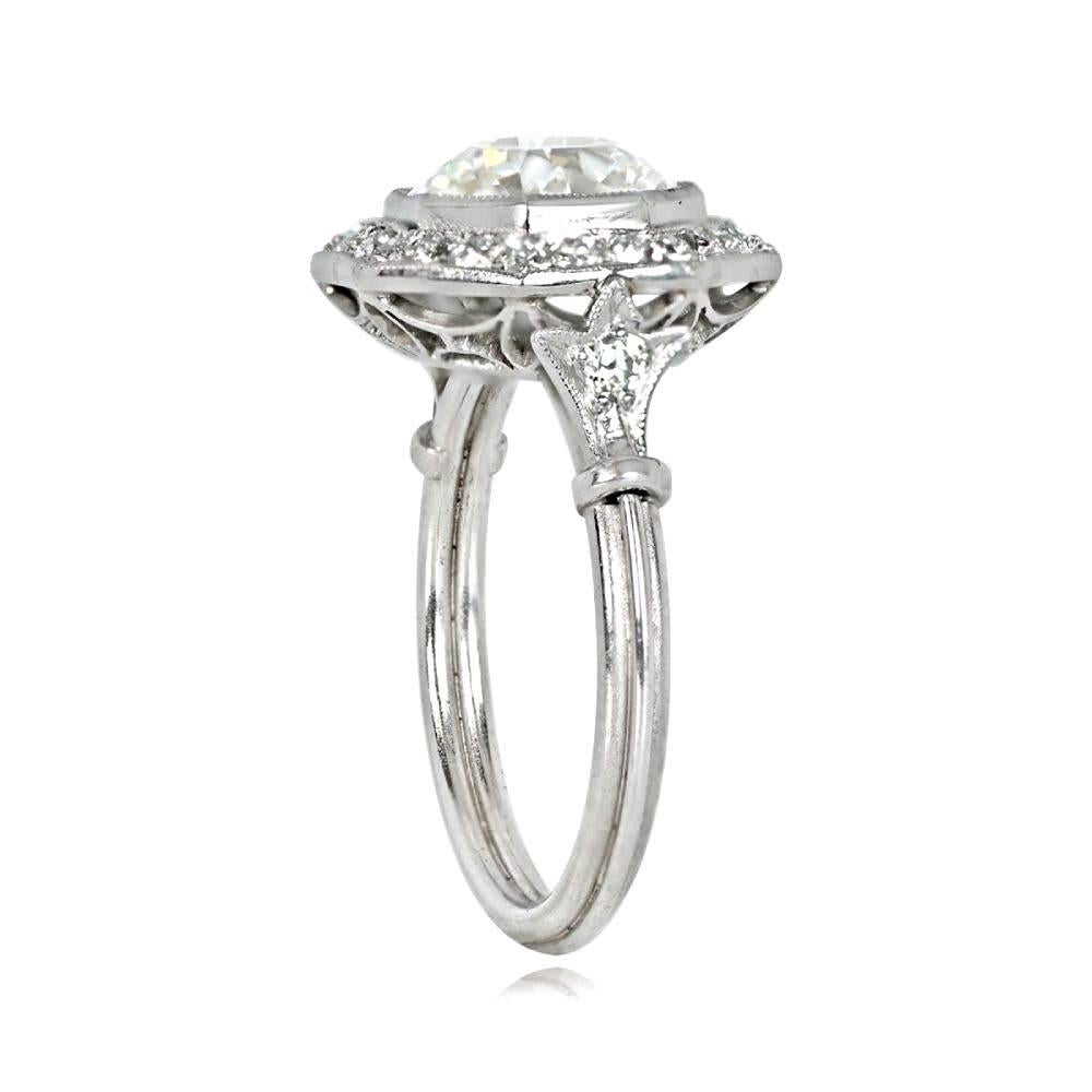 Indulge in the allure of bygone eras with this exquisite vintage-style handmade platinum mounting. Crafted with utmost precision and artistry, it embodies the charm and grace of yesteryears. Adorned with a collection of enchanting old European cut