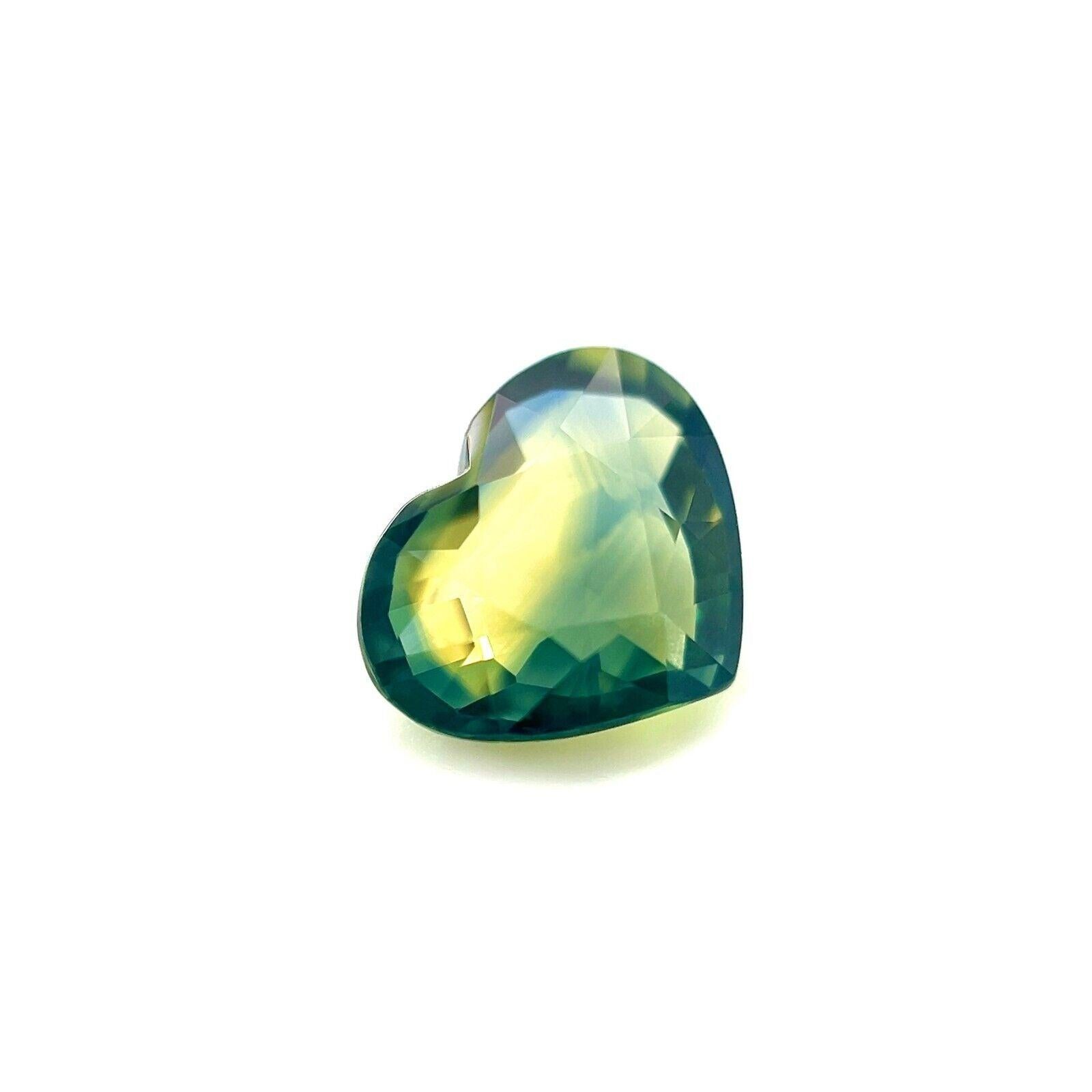 Gia Certified 2.29ct Sapphire Natural Australian Bi Colour Untreated Heart Cut

Natural Unique GIA Certified Untreated Bi Colour Australian Sapphire.
2.29 Carat unheated sapphire with a unique blue yellow bi colour effect. Rare and stunning to