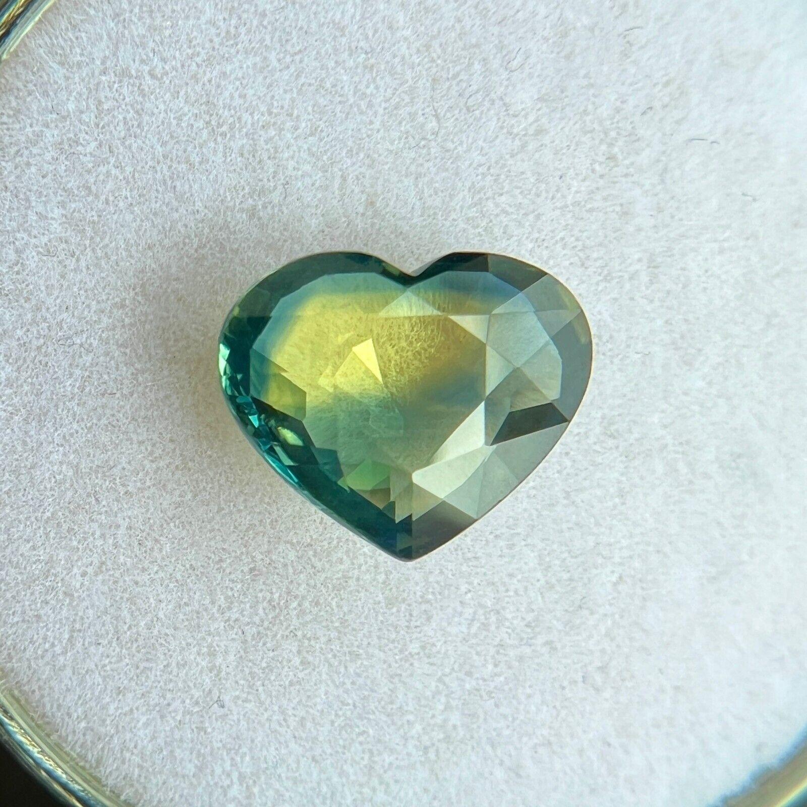 Gia Certified 2.29ct Sapphire Natural Australian Bi Colour Untreated Heart Cut For Sale 1