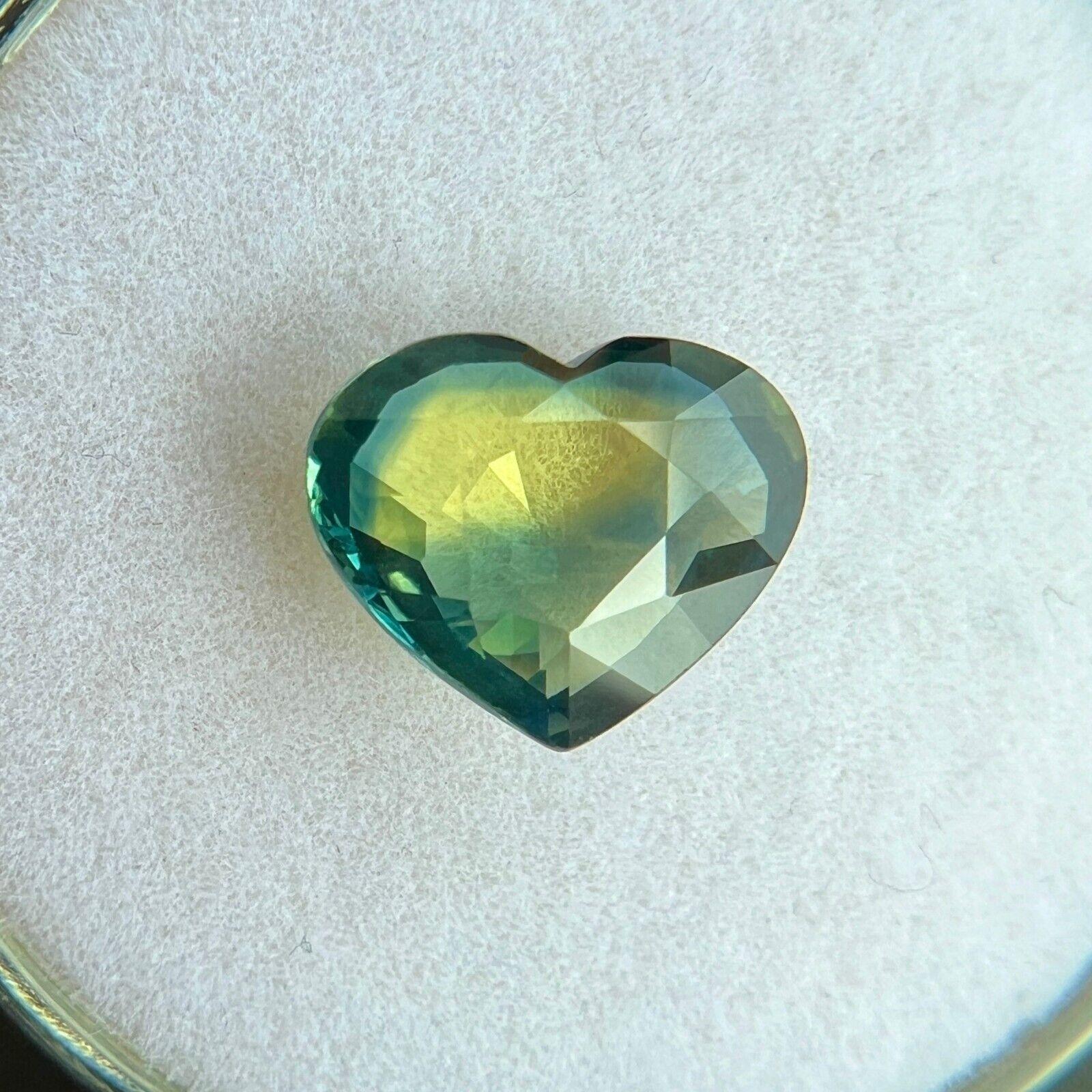 Gia Certified 2.29ct Sapphire Natural Australian Bi Colour Untreated Heart Cut For Sale 2