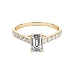 GIA Certified 2.2ct Emerald Pave Trellis Entwined Prong Diamond Ring