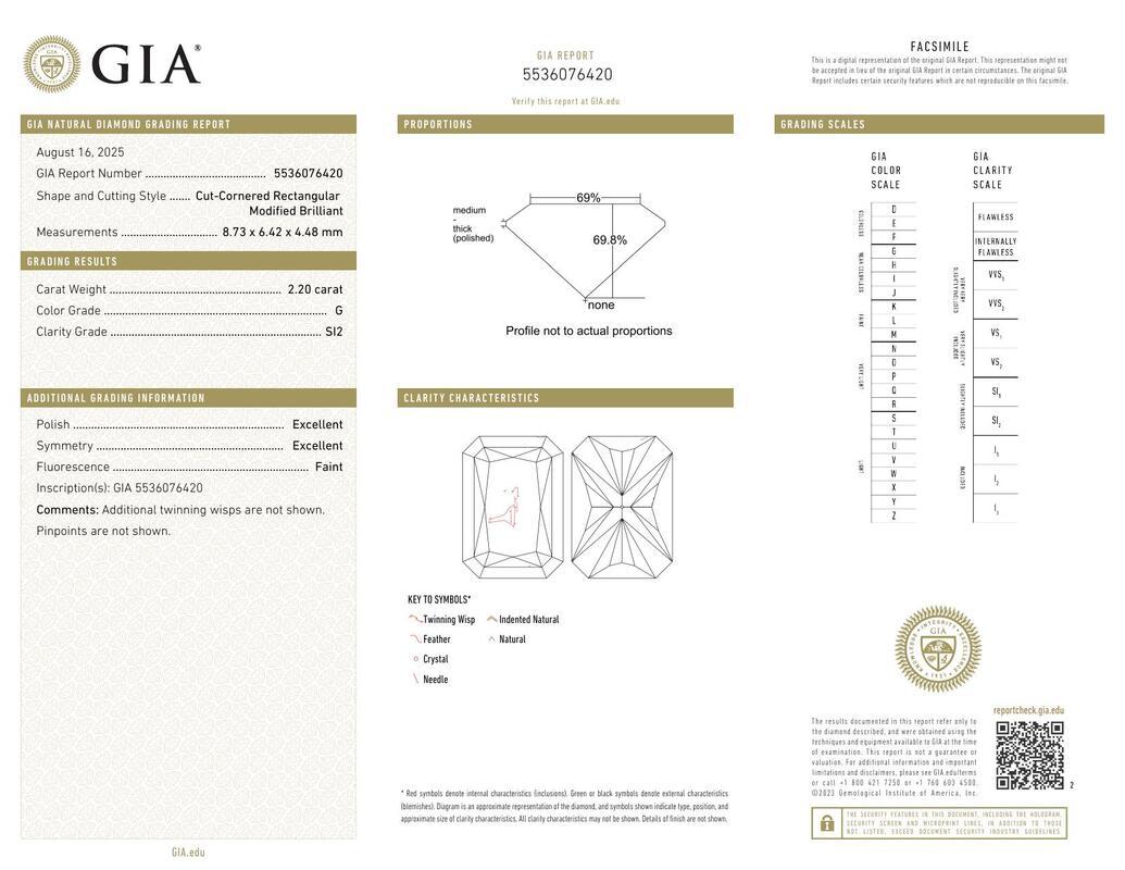 Contemporaneo GIA Certified 2.2ct Radiant Slim Band Classic Solitaire Diamond Ring in vendita