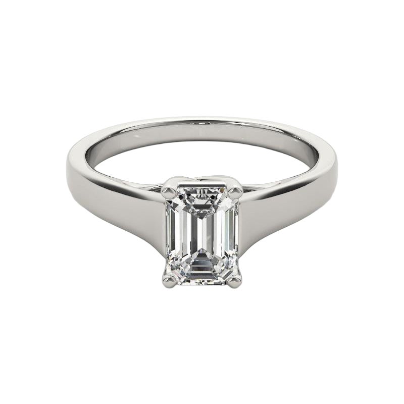 GIA Certified 2.3 Carat Entwined Prong Cathedral Emerald Diamond Ring